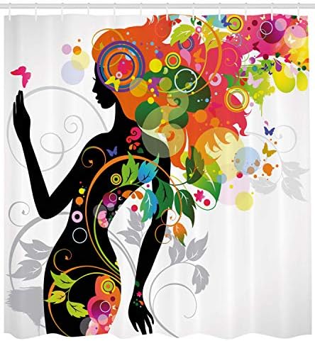 Ambesonne Colorful Shower Curtain Set with Hooks