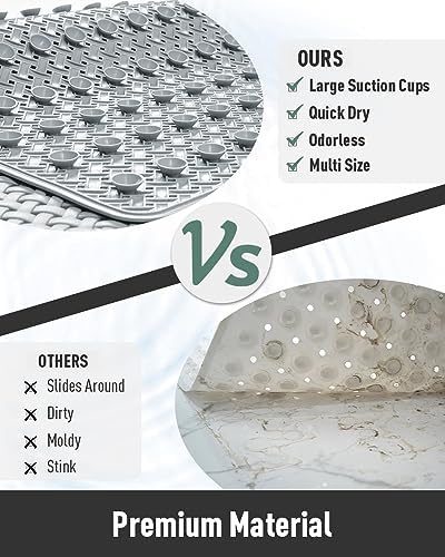 tchdio Non-Slip Bathtub Mat with Suction Cups and Drain Holes 1