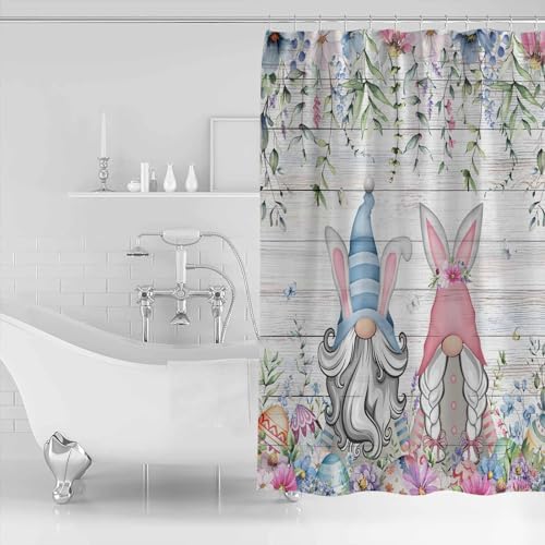 ZOE GARDEN Easter Gnomes Shower Curtain Set