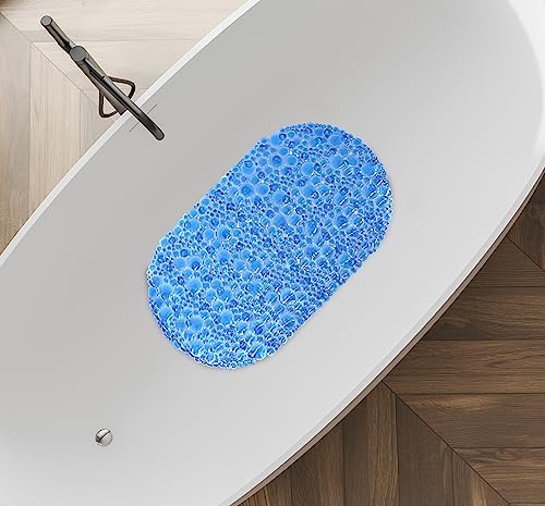 Splash Home Pop Bathtub Mat Non-Slip Blue 27x15 Inches