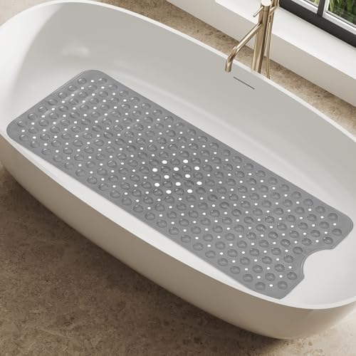 LDC Bath Mat 40x16 Grey with Suction Cups