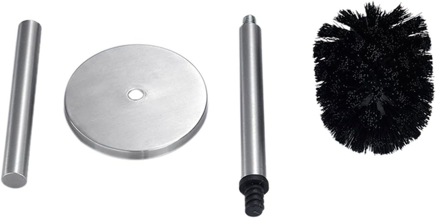 INPETS Black Toilet Brush with Stainless Steel Holder