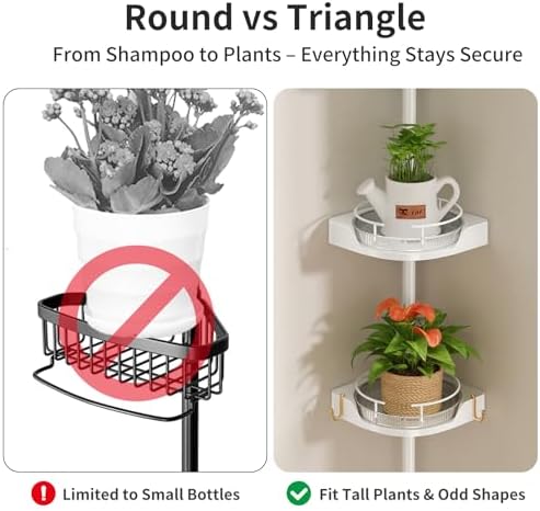 Shuang Qing 4-Tier Rotating Shower Caddy with Safety Guardrail