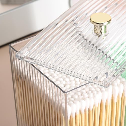 Tbestmax Qtip Holder Dispenser 3 Section Clear Organizer