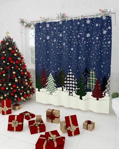 ZOE GARDEN Christmas Tree Shower Curtain Set 72x72