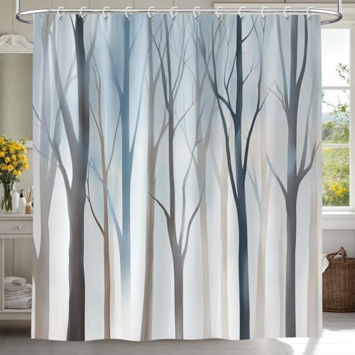 Boho Tree Shower Curtain Set with 12 Hooks 72X72IN