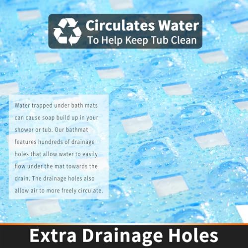 Non-Slip Bathtub Mat with Suction Cups and Drain Holes