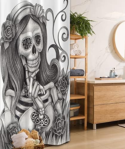 Ambesonne Skull Stall Shower Curtain Set