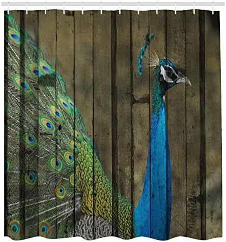 Ambesonne Peacock Shower Curtain 69 x 84 Brown Green