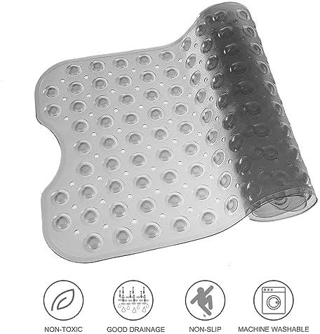 Extra Long Non-Slip Bathtub Mat with Drain Holes and Suction Cups
