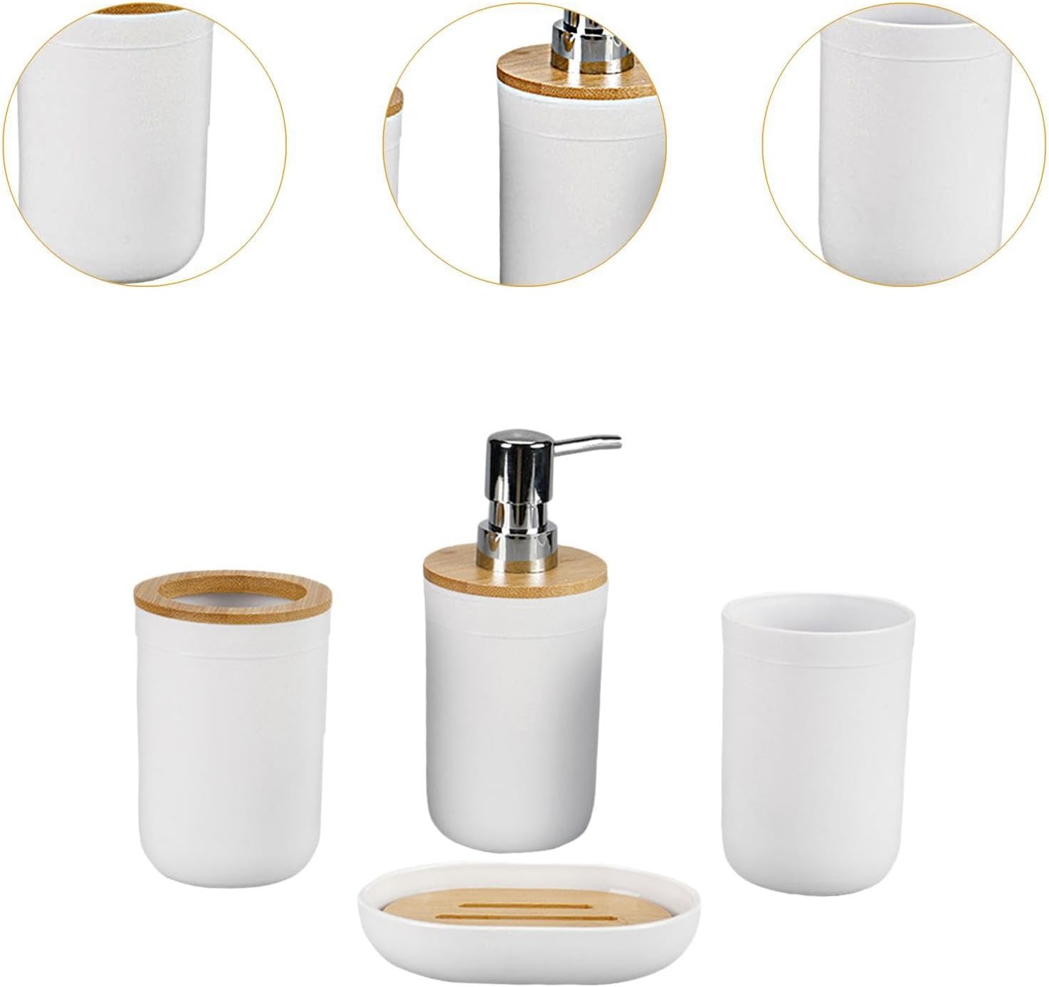Ioensy 4X Bathroom Accessories Set White 1