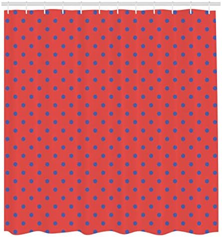 Ambesonne Abstract Shower Curtain Set Dark Coral and Royal Blue