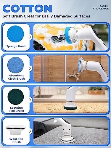WYBQ Electric Spin Scrubber with Long Handle