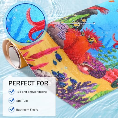 16 x 40 Sea Turtle Non-Slip Bath Mat with Cartoon Pattern 1