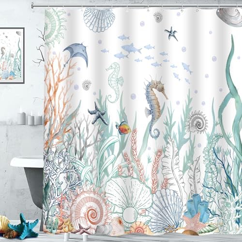 PAEOT Nautical Coastal Shower Curtain Set