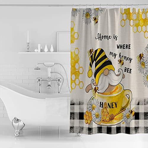ZOE GARDEN Bee Gnome Shower Curtain Set
