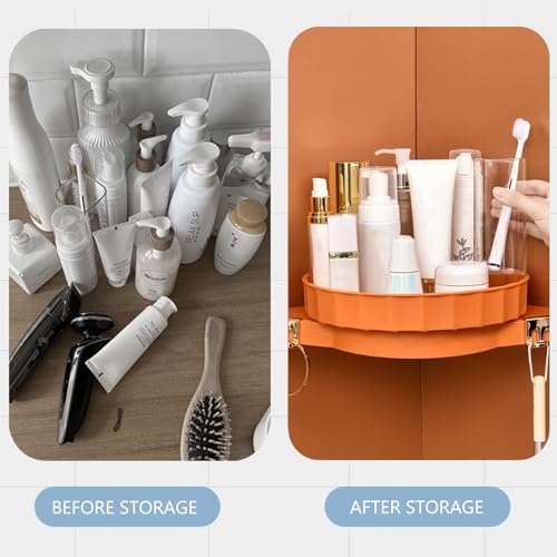 Corner Shower Caddy with 360 Rotate Lazy Susan Organizer
