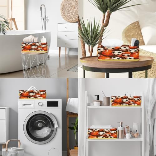 Skonsati Soccer Ball Toilet Paper Storage Basket with Handles