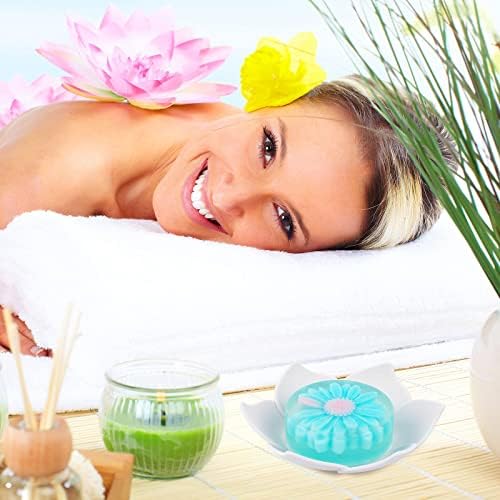 WhistenFla 2 Pack Lotus Flower Shape Silicone Soap Dish