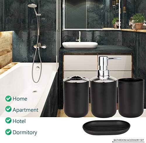 Fanciher 4-Piece Black Bathroom Accessory Set