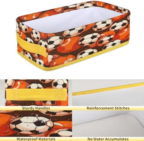 Skonsati Soccer Ball Toilet Paper Storage Basket with Handles