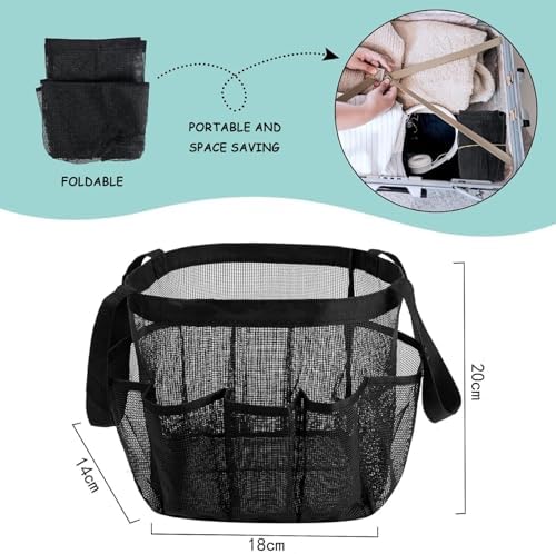 TQQEPOOL Mesh Shower Caddy with 7 Pockets
