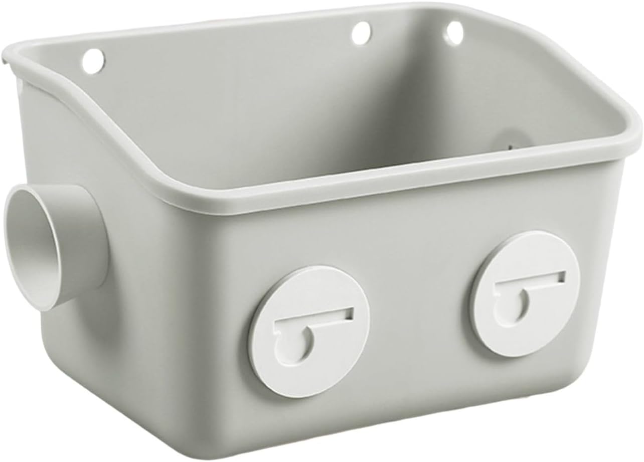 Shower Storage Basket With Hooks No Drilling Grey Organizer