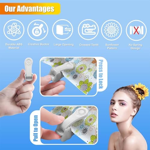 Kingwee Sunflower Shower Curtain Clips 4 Pack Grey