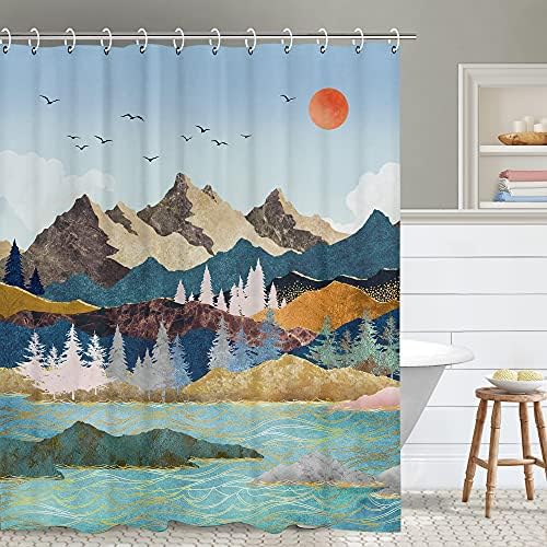 RosieLily Mountain Forest Shower Curtain Set 1