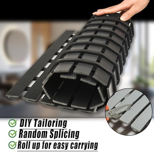 Locisne Non-Slip Shower Mat Black 169x256 Inch