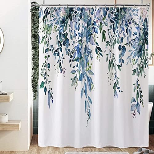 Extra Long Eucalyptus Leaves Shower Curtain 72x84 Inch