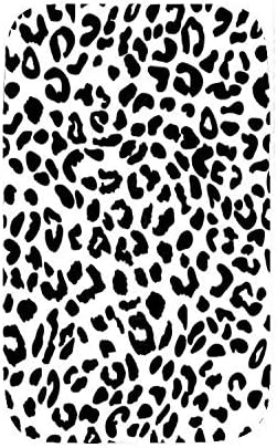 Uphome Bath Mat Leopard Stripe Black White Flannel Non-Slip
