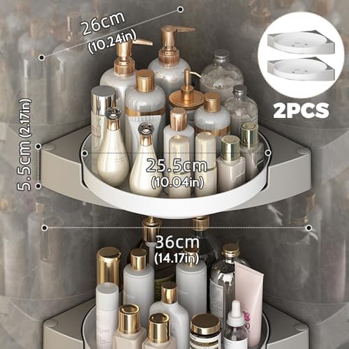 Shower Caddy Corner 2PCS 360 Rotating Organizer