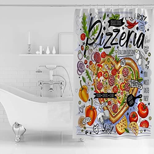 ZOE GARDEN Food Pizza Shower Curtain Set 60x72