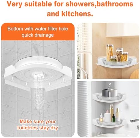 360 Rotating Corner Shower Caddy with Drainage