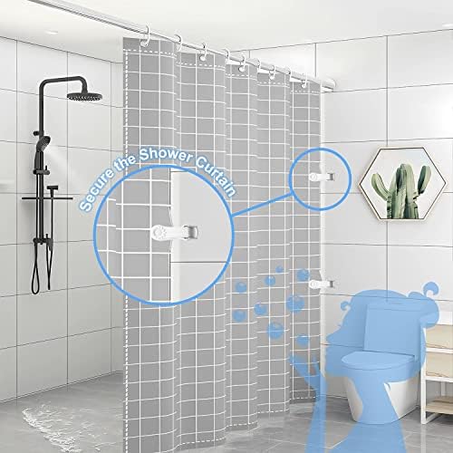 Kingwee Sunflower Shower Curtain Clips 4 Pack Grey