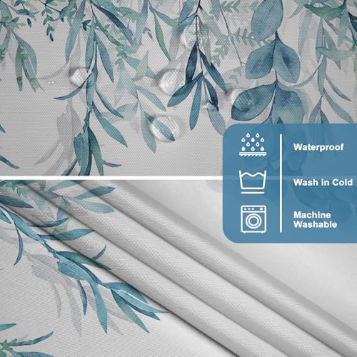 AWERT Double Layer Shower Curtain Set with Snap Liner Sage Green
