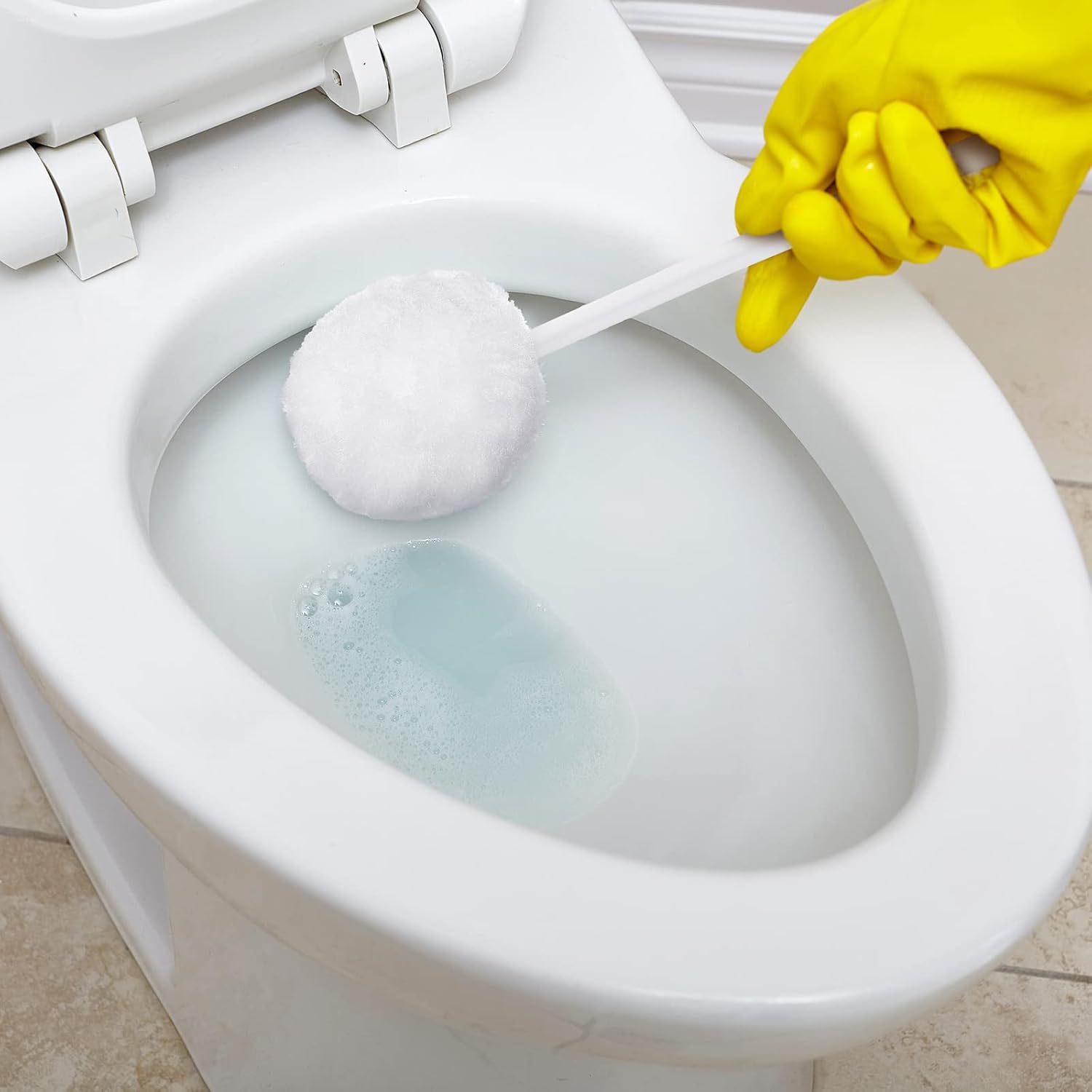 Eaasty 20 Pack Toilet Bowl Brush with Long Handle and Silk Cotton Head