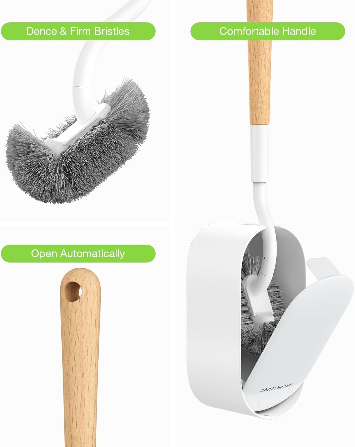 OSCIOSS Bamboo Toilet Brush Set 2 Pack