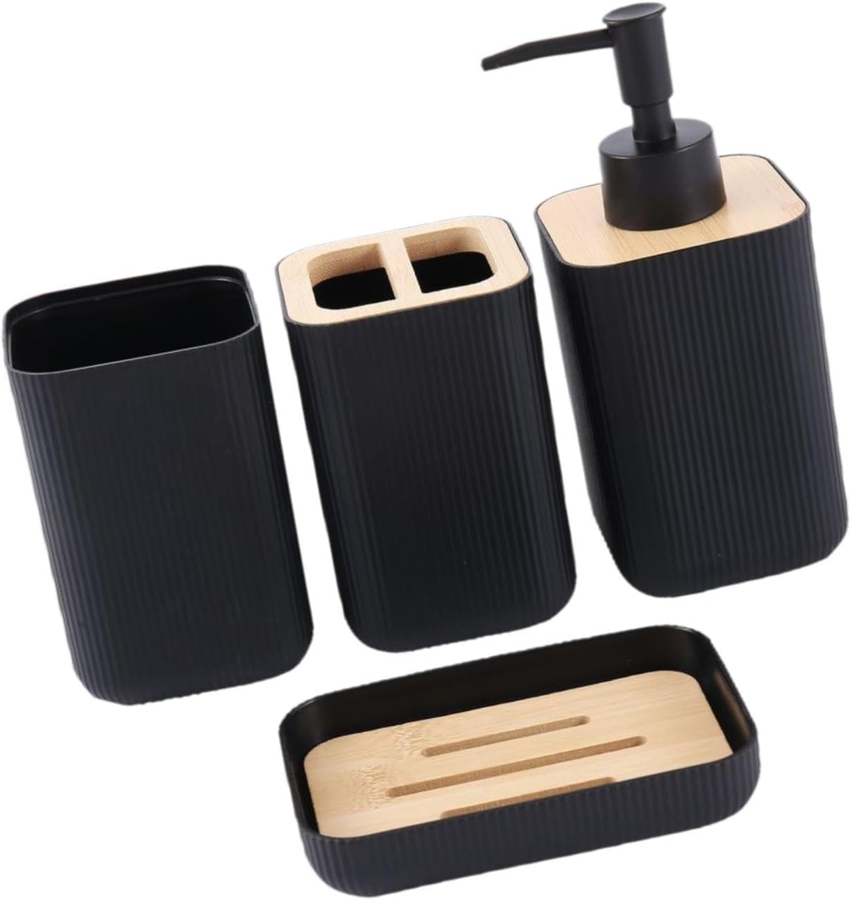 4Pcs Ioensy Bathroom Organizer Set 009 Black 1