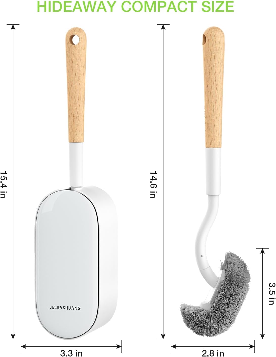 OSCIOSS Bamboo Toilet Brush Set 2 Pack