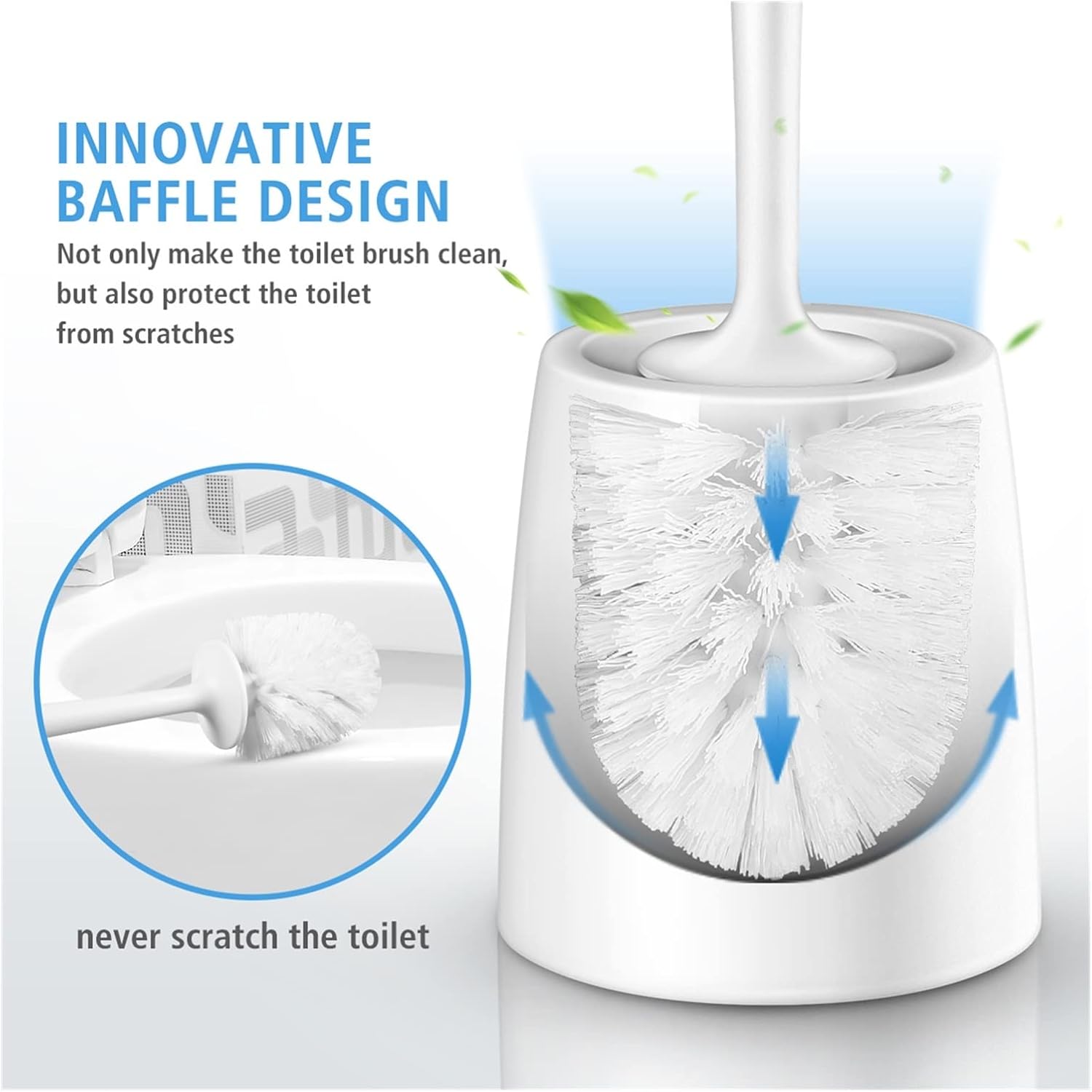 INPETS 2PCS Toilet Brush Set with Holder