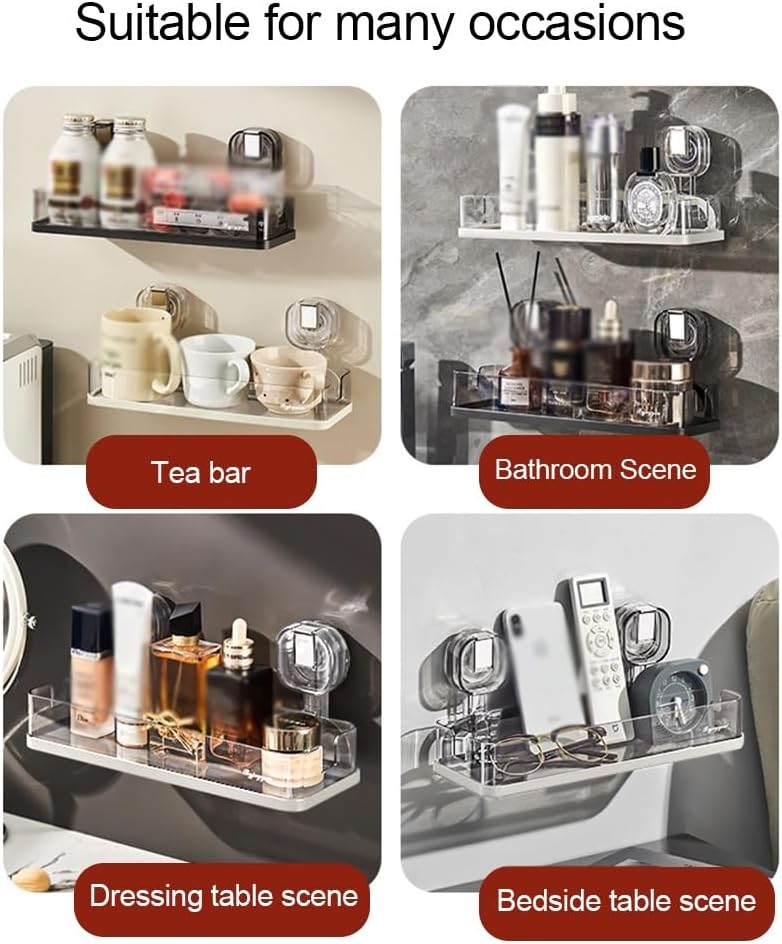 Shower Caddy with Suction Cup Mount Wall Storage Rack