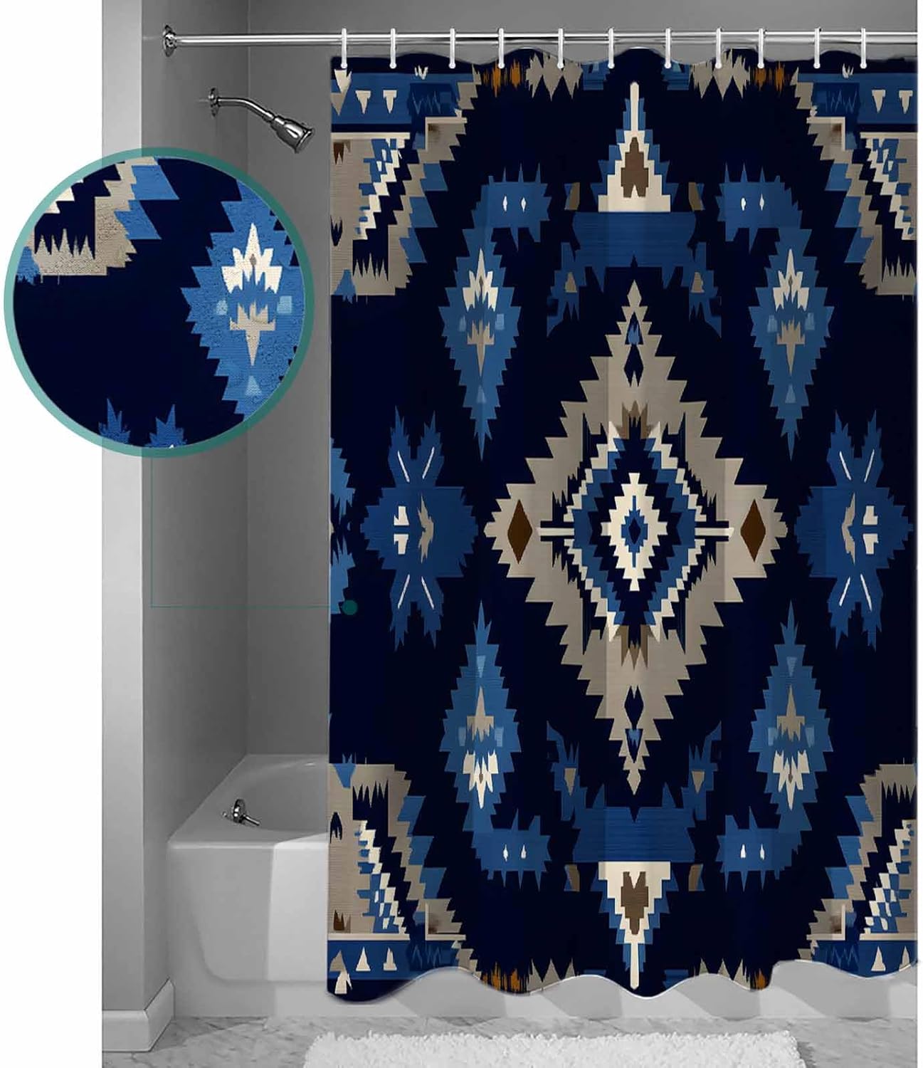 ZOE GARDEN Southwest Shower Curtain Set 72x72 1