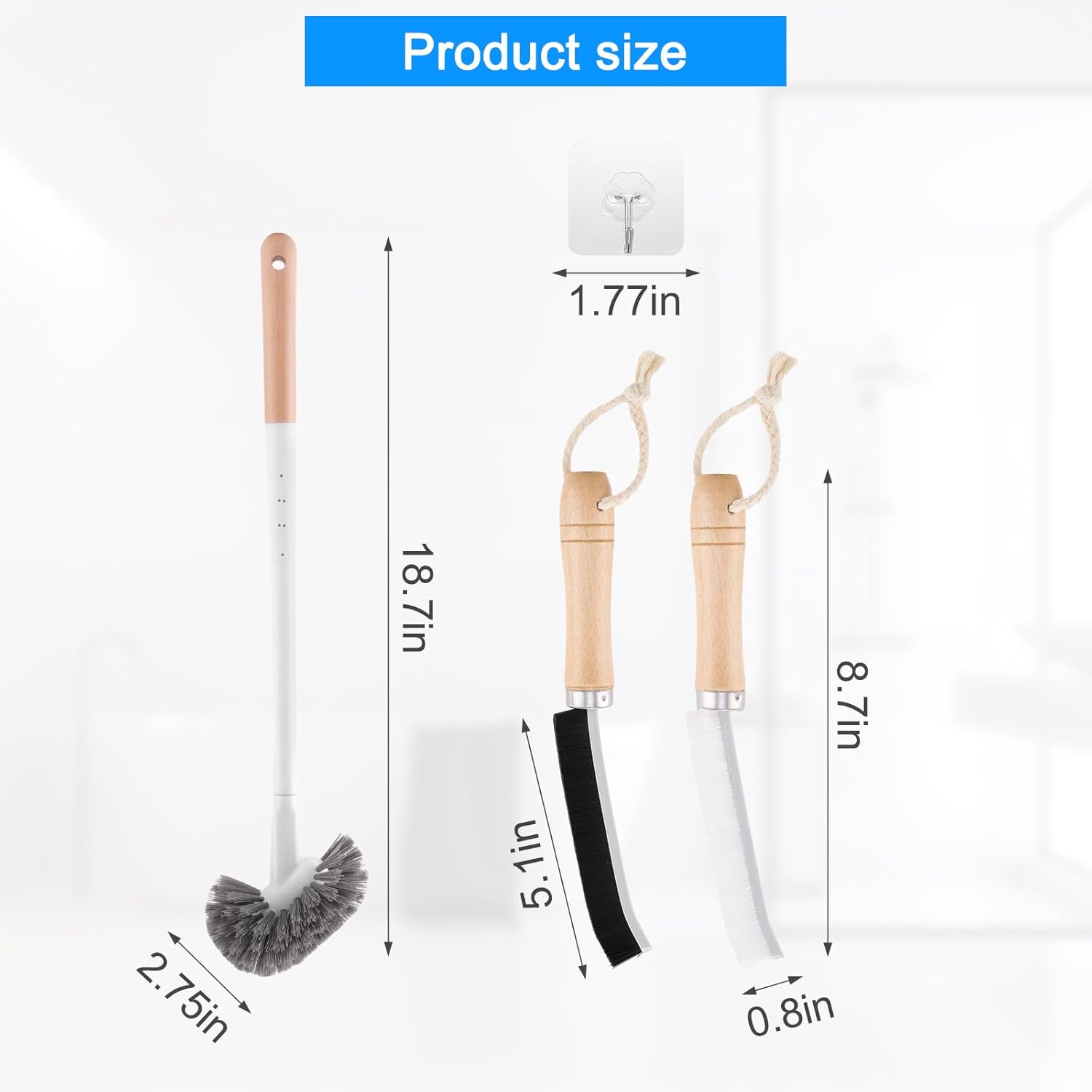 SAYAPE Toilet Brush Set with Crevice Cleaners 3 PCS