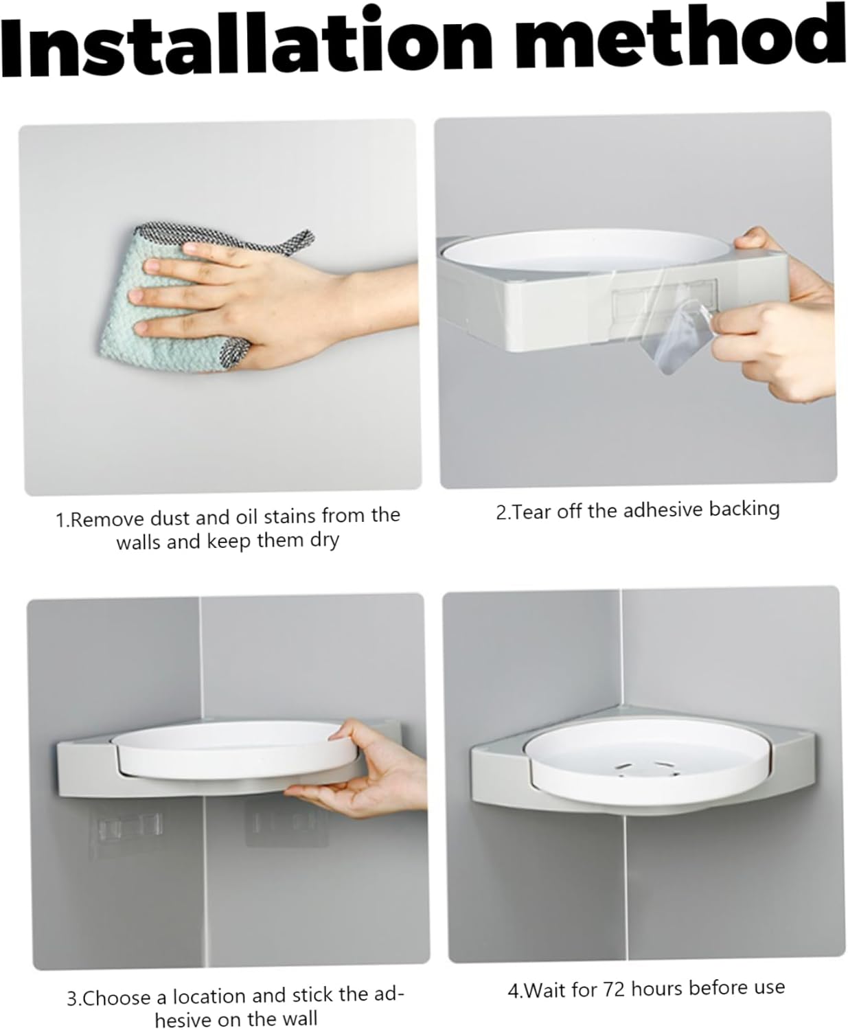 CUCUFA Corner Shower Caddy 2PCS 360 Rotating Organizer