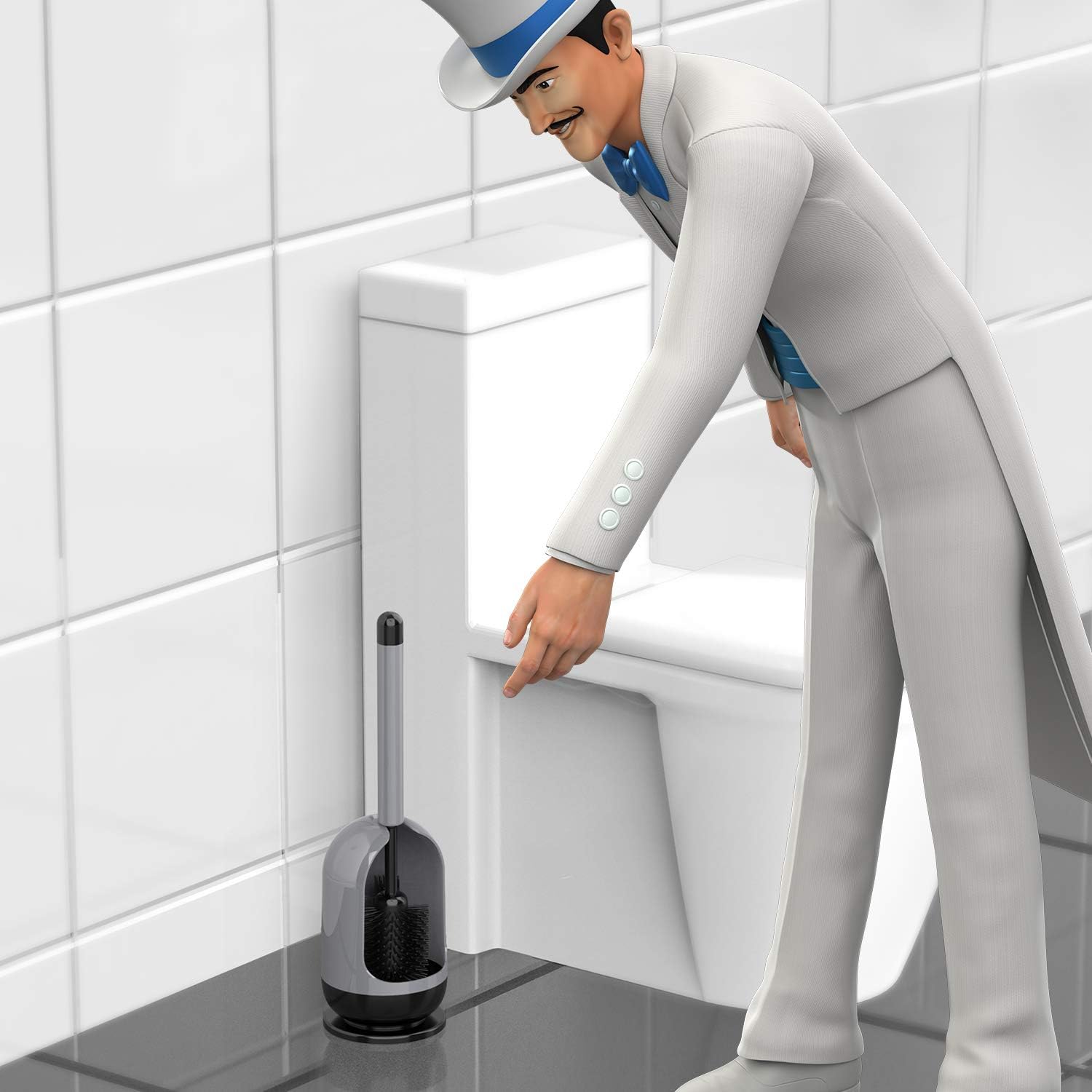 MRSIGA Soft Bristle Toilet Brush with Holder