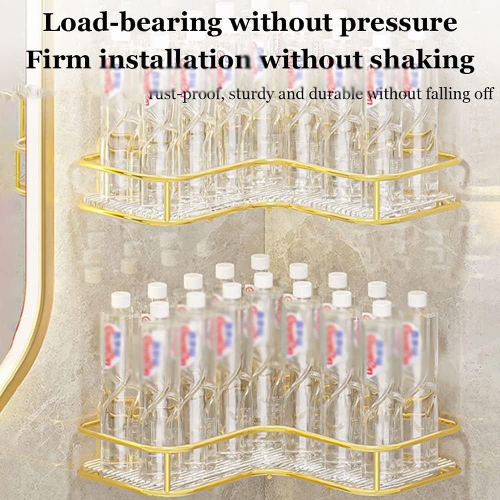 ANNBKA Shower Caddy Acrylic Corner Shelf Organizer Without Drilling