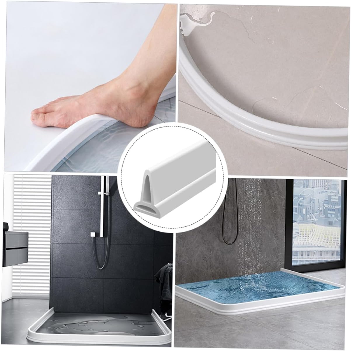 STOBOK Bendable Water Baffle Strip for Bathroom Wet Dry Separation