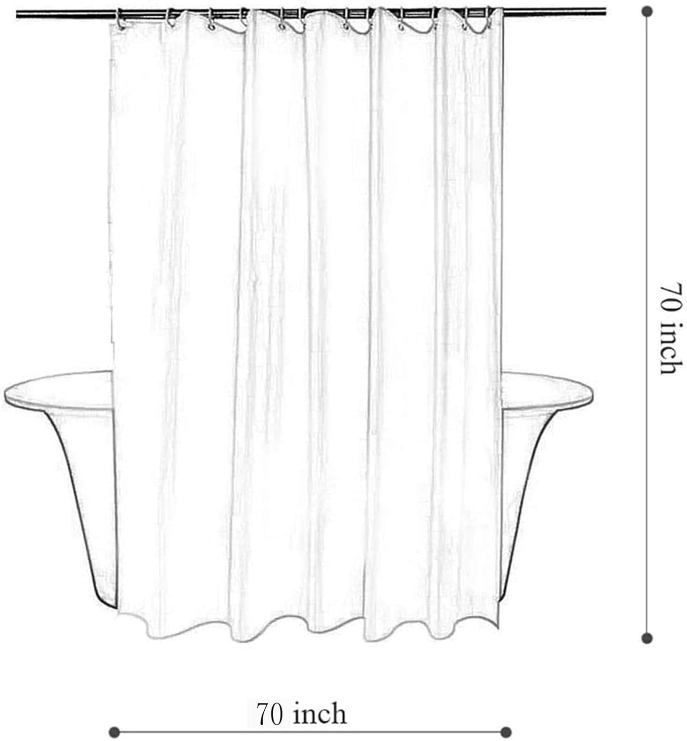 Tititex Abstract Botanical Shower Curtain Set 70x70 Inch Waterproof with 12 Hooks